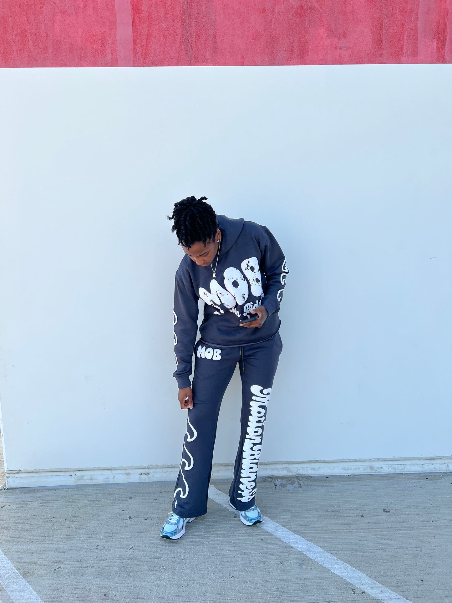 MOB GREY FLARED SWEATPANTS