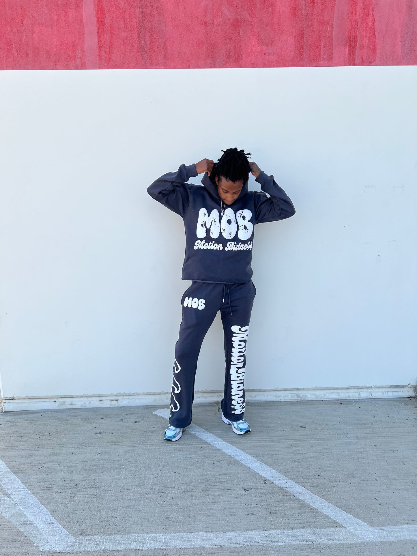 MOB GREY FLARED SWEATPANTS